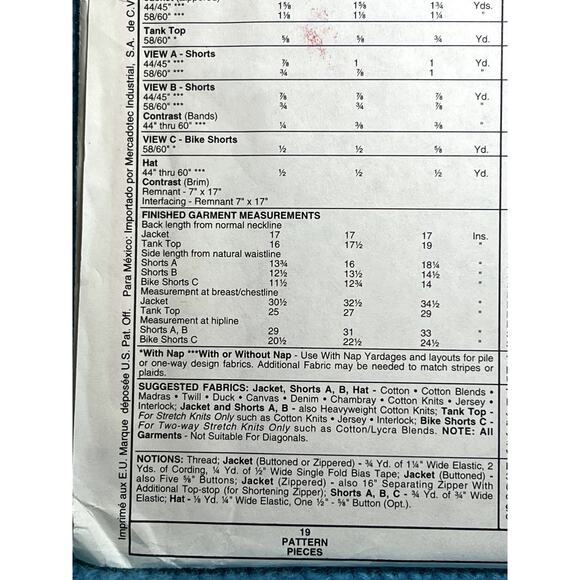 McCalls 6523 Sewing pattern Kids hoodie tank top shorts hat size small - Picture 5 of 7